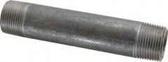 Made in USA - Schedule 40, 1" Diam x 6" Long Steel Black Pipe Nipple - Threaded - Americas Industrial Supply