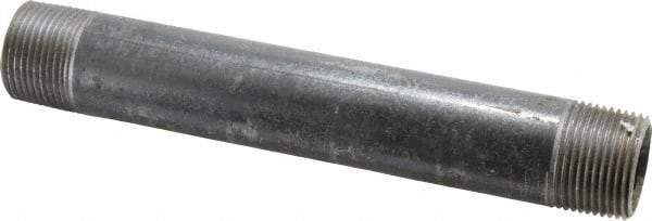 Made in USA - Schedule 40, 1" Diam x 8" Long Steel Black Pipe Nipple - Threaded - Americas Industrial Supply