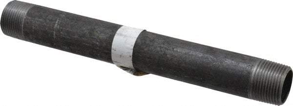 Made in USA - Schedule 40, 1" Diam x 10" Long Steel Black Pipe Nipple - Threaded - Americas Industrial Supply