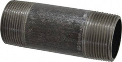 Made in USA - Schedule 40, 1-1/4" Diam x 4" Long Steel Black Pipe Nipple - Threaded - Americas Industrial Supply