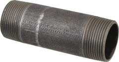 Made in USA - Schedule 40, 1-1/4" Diam x 4-1/2" Long Steel Black Pipe Nipple - Threaded - Americas Industrial Supply