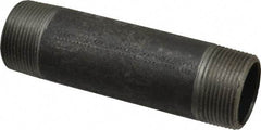 Made in USA - Schedule 40, 1-1/4" Diam x 5-1/2" Long Steel Black Pipe Nipple - Threaded - Americas Industrial Supply