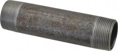 Made in USA - Schedule 40, 1-1/4" Diam x 6" Long Steel Black Pipe Nipple - Threaded - Americas Industrial Supply