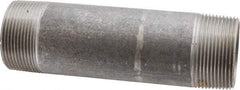 Made in USA - Schedule 40, 1-1/2" Diam x 6" Long Steel Black Pipe Nipple - Threaded - Americas Industrial Supply