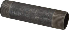 Made in USA - Schedule 40, 1-1/2" Diam x 7" Long Steel Black Pipe Nipple - Threaded - Americas Industrial Supply