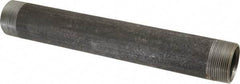 Made in USA - Schedule 40, 1-1/2" Diam x 12" Long Steel Black Pipe Nipple - Threaded - Americas Industrial Supply