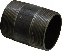Made in USA - Schedule 40, 2" Diam x 3" Long Steel Black Pipe Nipple - Threaded - Americas Industrial Supply