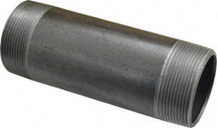 Made in USA - Schedule 40, 2" Diam x 6" Long Steel Black Pipe Nipple - Threaded - Americas Industrial Supply