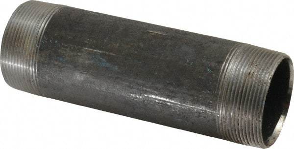 Made in USA - Schedule 40, 2" Diam x 7" Long Steel Black Pipe Nipple - Threaded - Americas Industrial Supply