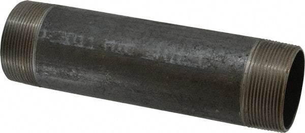 Made in USA - Schedule 40, 2" Diam x 8" Long Steel Black Pipe Nipple - Threaded - Americas Industrial Supply