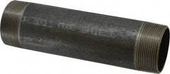 Made in USA - Schedule 40, 2" Diam x 8" Long Steel Black Pipe Nipple - Threaded - Americas Industrial Supply