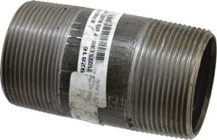 Made in USA - Schedule 40, 2-1/2" Diam x 5" Long Steel Black Pipe Nipple - Threaded - Americas Industrial Supply