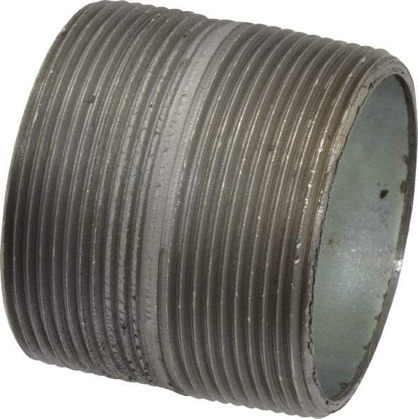 Made in USA - Schedule 40, 2 x 2" Galvanized Pipe Nipple - Threaded Steel - Americas Industrial Supply