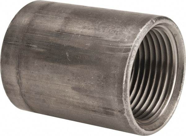 Made in USA - Size 1", Class 150, Malleable Iron Black Pipe Coupling - 150 psi, Threaded End Connection - Americas Industrial Supply