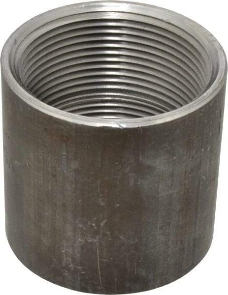 Made in USA - Size 2-1/2", Class 150, Malleable Iron Black Pipe Coupling - 150 psi, Threaded End Connection - Americas Industrial Supply