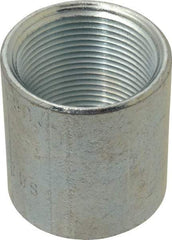 Made in USA - Class 150, 1-1/4" Galvanized Pipe Coupling - Threaded, Malleable Iron - Americas Industrial Supply