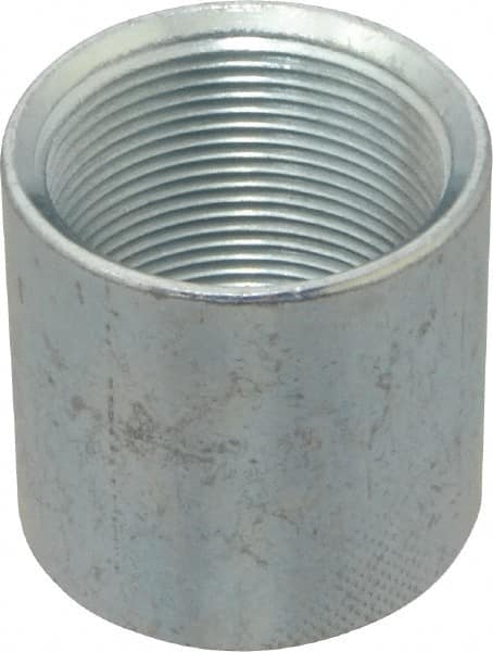 Made in USA - Class 150, 1-1/2" Galvanized Pipe Coupling - Threaded, Malleable Iron - Americas Industrial Supply