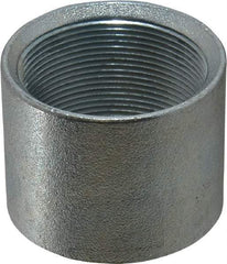 Made in USA - Class 150, 2" Galvanized Pipe Coupling - Threaded, Malleable Iron - Americas Industrial Supply