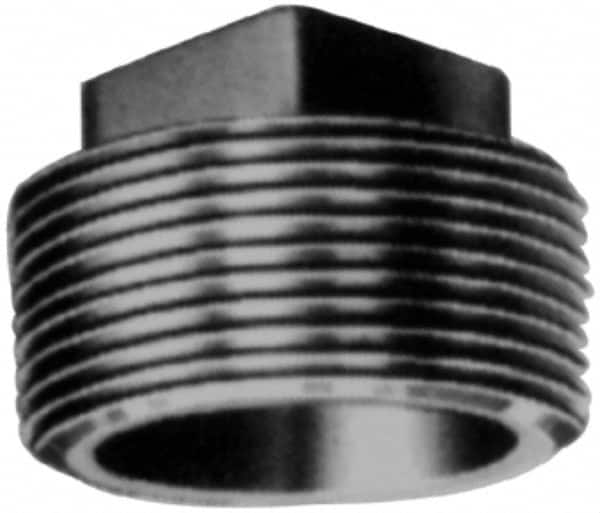 Made in USA - Class 150, 2-1/2" Galvanized Pipe Square Plug - Threaded, Malleable Iron - Americas Industrial Supply