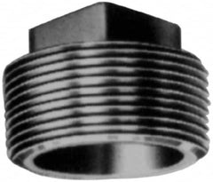 Made in USA - Class 150, 4" Galvanized Pipe Square Plug - Threaded, Malleable Iron - Americas Industrial Supply