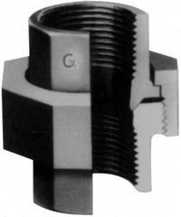 Made in USA - Size 2-1/2", Class 3,000, Forged Carbon Steel Black Pipe Union - 3,000 psi, Threaded End Connection - Americas Industrial Supply
