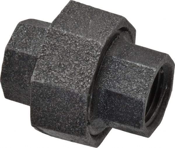 Made in USA - Size 1/2", Class 150, Malleable Iron Black Pipe Union - 150 psi, Threaded End Connection - Americas Industrial Supply