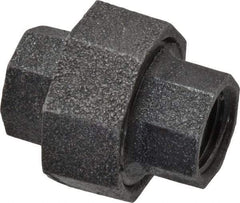 Made in USA - Size 1/2", Class 150, Malleable Iron Black Pipe Union - 150 psi, Threaded End Connection - Americas Industrial Supply