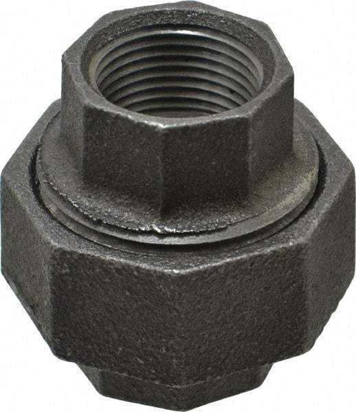 Made in USA - Size 3/4", Class 150, Malleable Iron Black Pipe Union - 150 psi, Threaded End Connection - Americas Industrial Supply