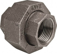 Made in USA - Size 1", Class 150, Malleable Iron Black Pipe Union - 150 psi, Threaded End Connection - Americas Industrial Supply