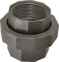 Made in USA - Size 2-1/2", Class 150, Malleable Iron Black Pipe Union - 150 psi, Threaded End Connection - Americas Industrial Supply