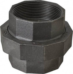 Made in USA - Size 3", Class 150, Malleable Iron Black Pipe Union - 150 psi, Threaded End Connection - Americas Industrial Supply