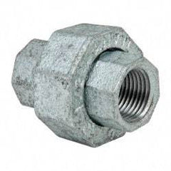 Made in USA - Class 150, 1/2" Galvanized Pipe Union - Threaded, Malleable Iron - Americas Industrial Supply