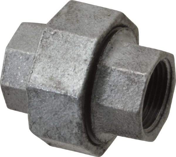 Made in USA - Class 150, 3/4" Galvanized Pipe Union - Threaded, Malleable Iron - Americas Industrial Supply