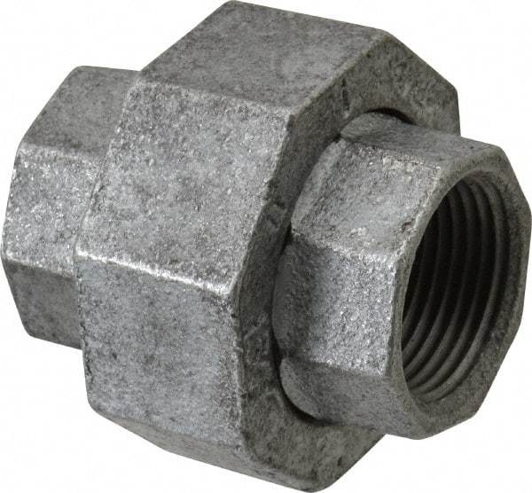 Made in USA - Class 150, 1" Galvanized Pipe Union - Threaded, Malleable Iron - Americas Industrial Supply