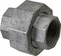 Made in USA - Class 150, 1" Galvanized Pipe Union - Threaded, Malleable Iron - Americas Industrial Supply
