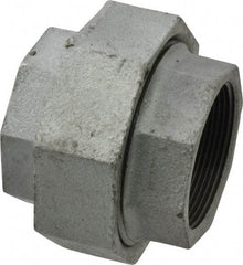Made in USA - Class 150, 2" Galvanized Pipe Union - Threaded, Malleable Iron - Americas Industrial Supply