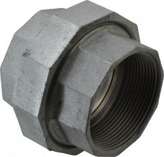 Made in USA - Class 150, 3" Galvanized Pipe Union - Threaded, Malleable Iron - Americas Industrial Supply