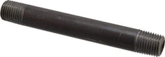 Made in USA - Schedule 80, 1/4" Diam x 4" Long Steel Black Pipe Nipple - Threaded - Americas Industrial Supply