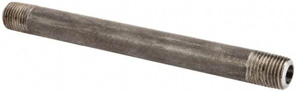 Made in USA - Schedule 80, 1/4" Diam x 5-1/2" Long Steel Black Pipe Nipple - Threaded - Americas Industrial Supply