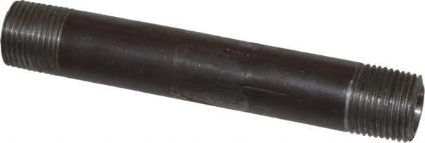 Made in USA - Schedule 80, 3/8" Diam x 4" Long Steel Black Pipe Nipple - Threaded - Americas Industrial Supply