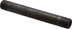 Made in USA - Schedule 80, 3/8" Diam x 5" Long Steel Black Pipe Nipple - Threaded - Americas Industrial Supply