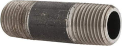 Made in USA - Schedule 80, 1/2" Diam x 2-1/2" Long Steel Black Pipe Nipple - Threaded - Americas Industrial Supply