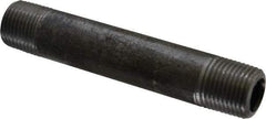 Made in USA - Schedule 80, 1/2" Diam x 4-1/2" Long Steel Black Pipe Nipple - Threaded - Americas Industrial Supply