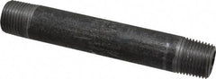 Made in USA - Schedule 80, 1/2" Diam x 5" Long Steel Black Pipe Nipple - Threaded - Americas Industrial Supply