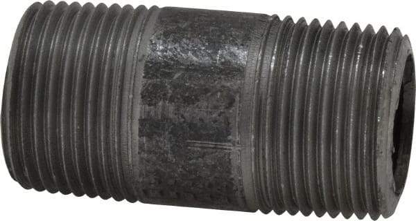 Made in USA - Schedule 80, 3/4" Diam x 2" Long Steel Black Pipe Nipple - Threaded - Americas Industrial Supply