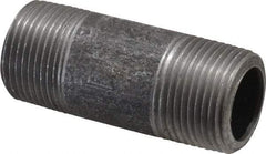 Made in USA - Schedule 80, 3/4" Diam x 2-1/2" Long Steel Black Pipe Nipple - Threaded - Americas Industrial Supply