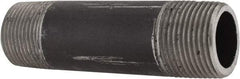 Made in USA - Schedule 80, 3/4" Diam x 3-1/2" Long Steel Black Pipe Nipple - Threaded - Americas Industrial Supply