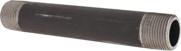 Made in USA - Schedule 80, 3/4" Diam x 6" Long Steel Black Pipe Nipple - Threaded - Americas Industrial Supply