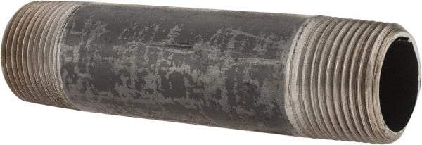 Made in USA - Schedule 80, 1" Diam x 5" Long Steel Black Pipe Nipple - Threaded - Americas Industrial Supply