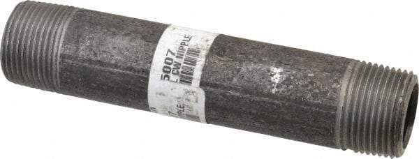 Made in USA - Schedule 80, 1" Diam x 6" Long Steel Black Pipe Nipple - Threaded - Americas Industrial Supply